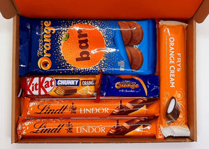 Chocolate Orange Hamper, Letterbox gifts, chocolate hamper, pamper gift, birthday, anniversary, get well soon, letterbox hamper, chocolate gifts, post box gift, self care box, happiness boxes, hampers, letterbox, chocolate box, the happiness box, letterbox gifts for all occasions