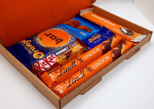 Load image into Gallery viewer, Chocolate Orange Letterbox Gift, Letterbox gifts, chocolate hamper, pamper gift, birthday, anniversary, get well soon, letterbox hamper, chocolate gifts, post box gift, self care box, happiness boxes, hampers, letterbox, chocolate box, the happiness box, letterbox gifts for all occasions
