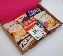 Load image into Gallery viewer, Afternoon Tea Letterbox Gift, Letterbox gifts, chocolate hamper, pamper gift, birthday, anniversary, get well soon, letterbox hamper, chocolate gifts, post box gift, self care box, happiness boxes, hampers, letterbox, chocolate box, the happiness box, letterbox gifts for all occasions
