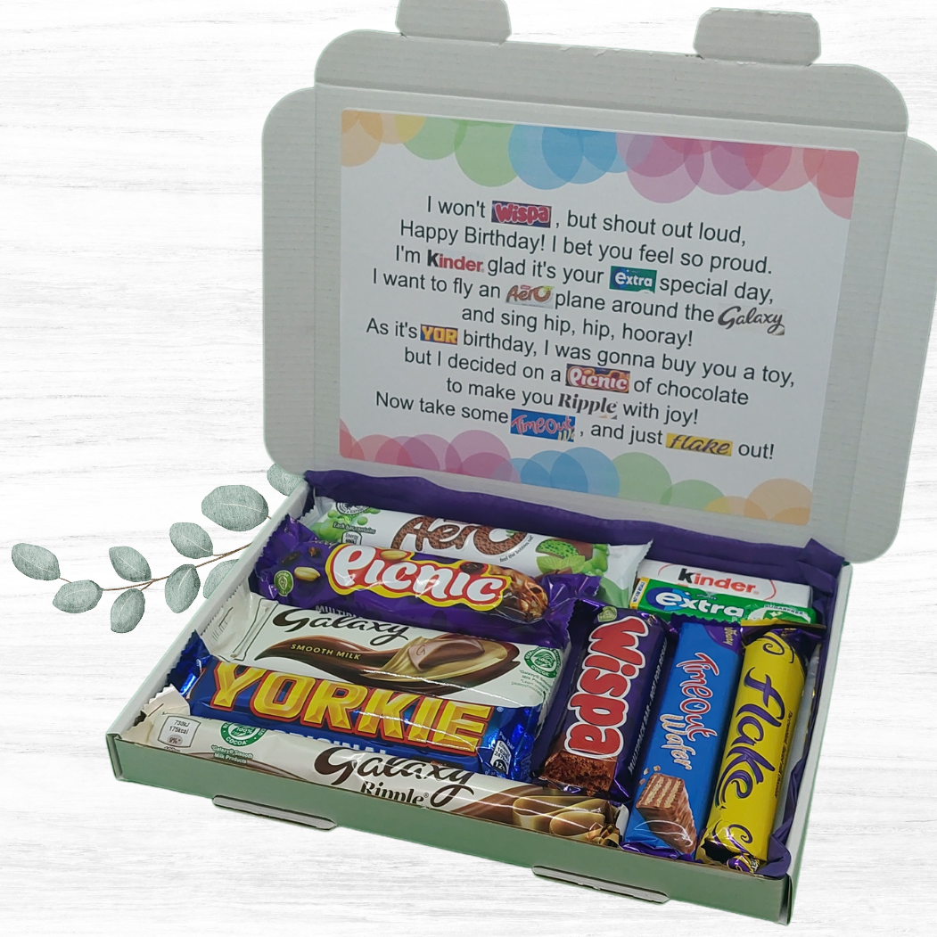 Happy Birthday Chocolate Poem Letterbox Gift - The Happiness Box