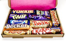 Load image into Gallery viewer, Chocolate Gift Box, Letterbox gifts, chocolate hamper, pamper gift, birthday, anniversary, get well soon, letterbox hamper, chocolate gifts, post box gift, self care box, happiness boxes, hampers, letterbox, chocolate box, the happiness box, letterbox gifts for all occasions

