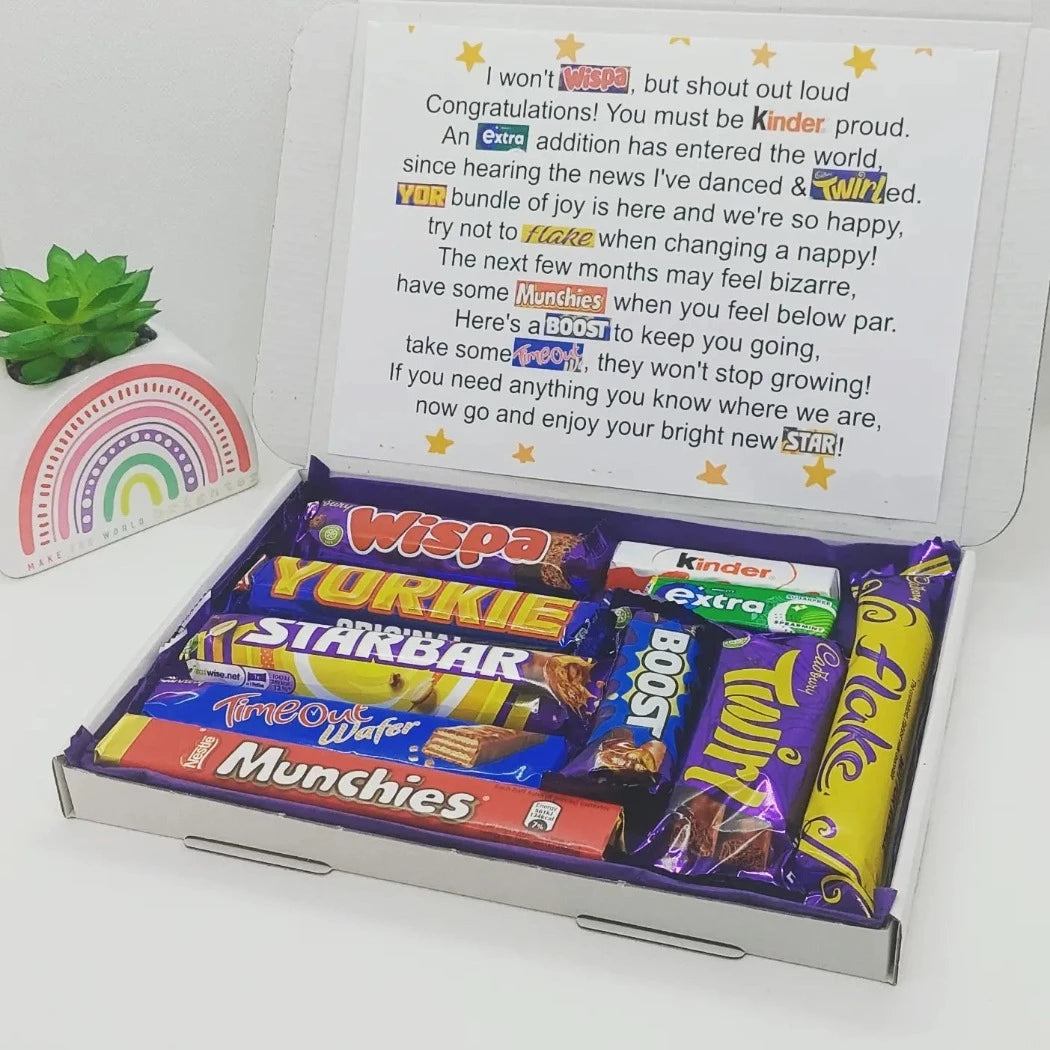 New Baby Congratulations Chocolate Poem Letterbox Gift - The Happiness Box