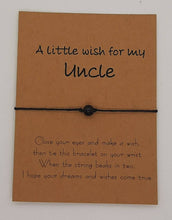 Cargar imagen en el visor de la galería, Dad wish bracelet, A little wish for my Daddy, Uncle, Grandad - Birthday bracelet - The Happiness Box
