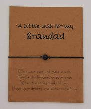 Cargar imagen en el visor de la galería, Dad wish bracelet, A little wish for my Daddy, Uncle, Grandad - Birthday bracelet - The Happiness Box
