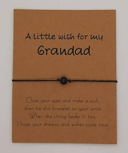 Dad wish bracelet, A little wish for my Daddy, Uncle, Grandad - Birthday bracelet - The Happiness Box
